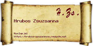 Hrubos Zsuzsanna névjegykártya